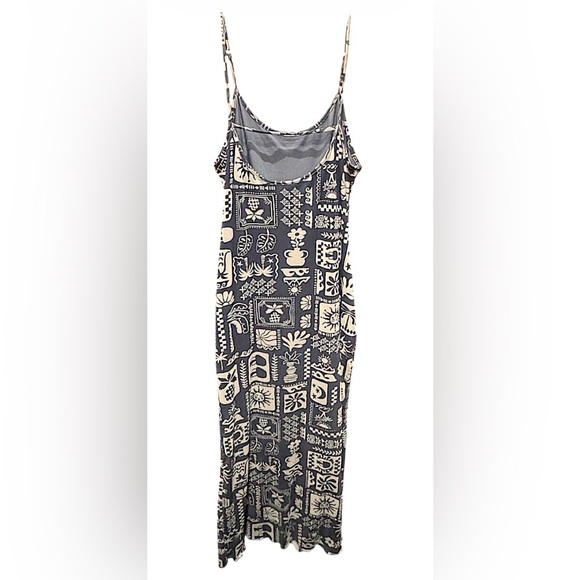 See You Monday Black and Cream Maxi Dress LARGE pit to pit 15in length 52in - Picture 2 of 7